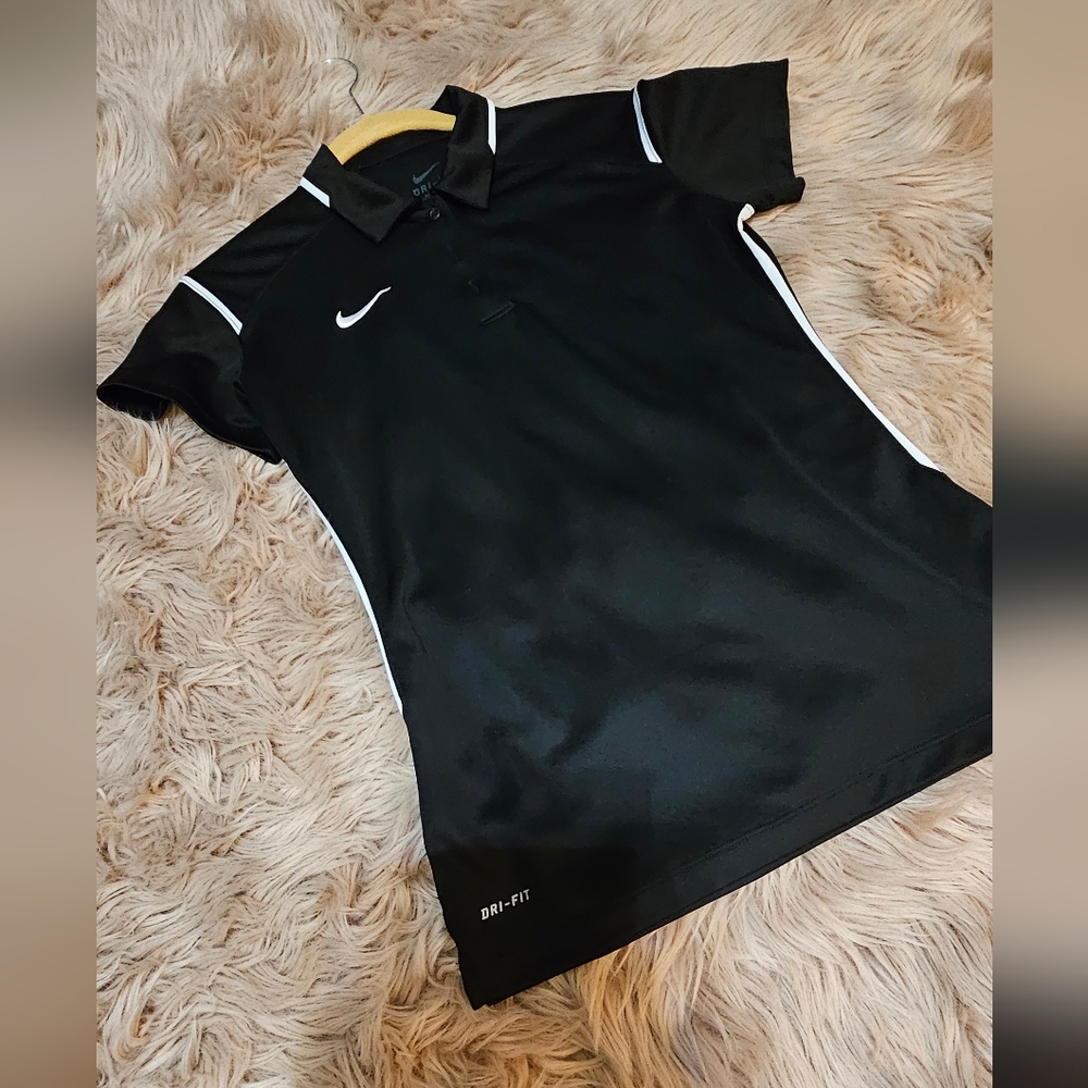 Nike Dri-Fit Black Golf Polo Size Small